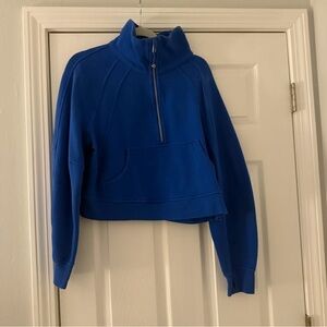 lululemon athletica Blue Cropped Half-Zip Hoodie